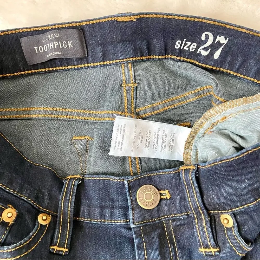 J. Crew Toothpick Jeans Size 27